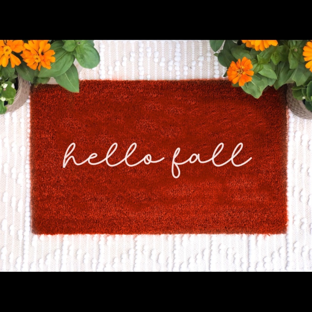 Rust Red Hello Fall Doormat